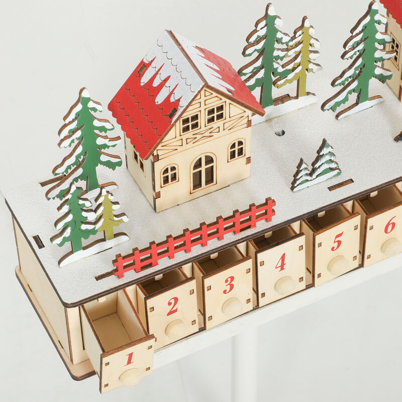 BreeBe Christmas Advent Calendar with 24 Drawers and LED Lights image number 7