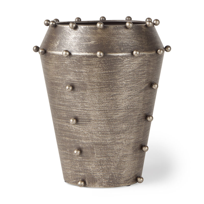 HomeRoots 9" Silver Metal Table Vase image number 0