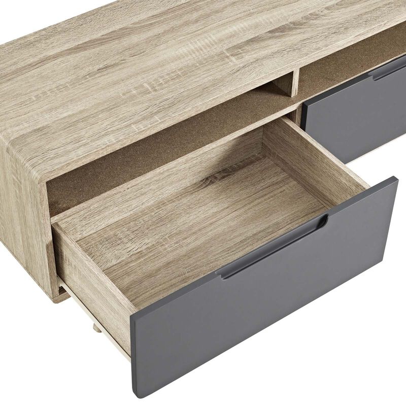 Modway Origin Mid-Century Modern 47 Inch TV Stand in Natural Gray image number 4