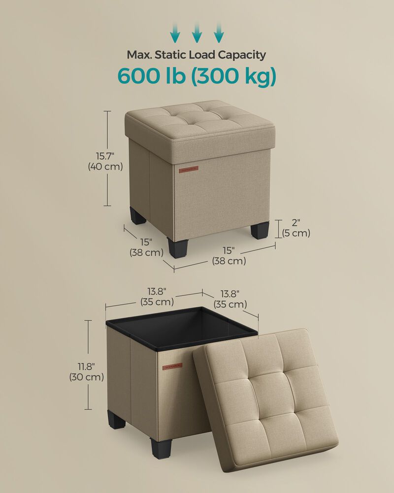 Mini Footstool Ottoman with Legs &ndash; Padded Small Footrest for Comfort and Style in Any Room