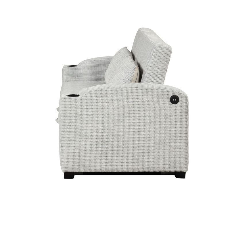 Merax Modern Chenille Convertible Loveseat Sofa image number 5