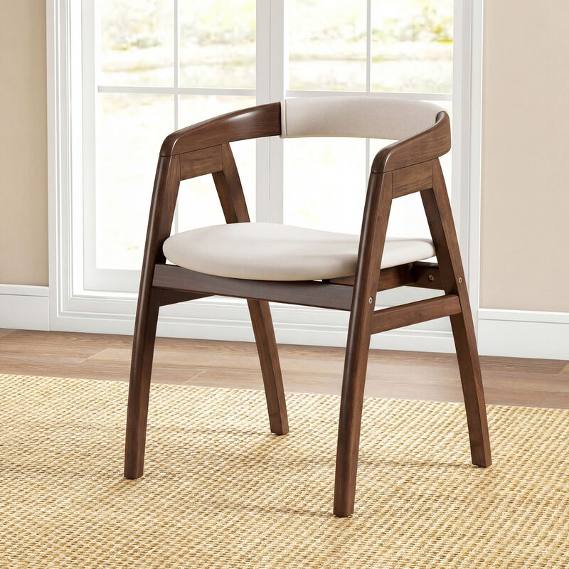 Modern Wicker Dining Chair with Padded Seat and Curved Back image number 1