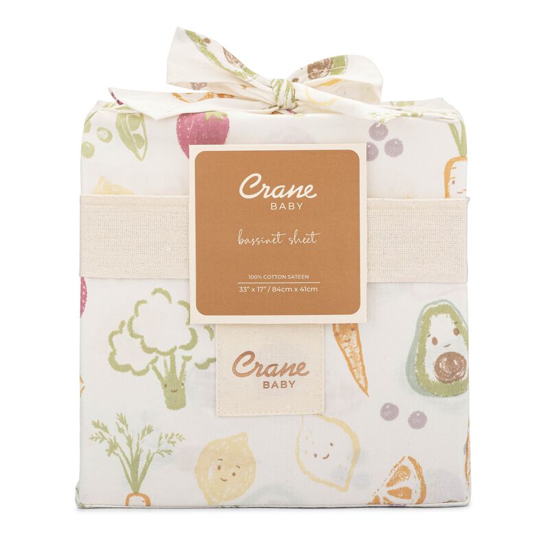 Clementine Fruits & Veggies Cotton Bassinet Sheet image number 6