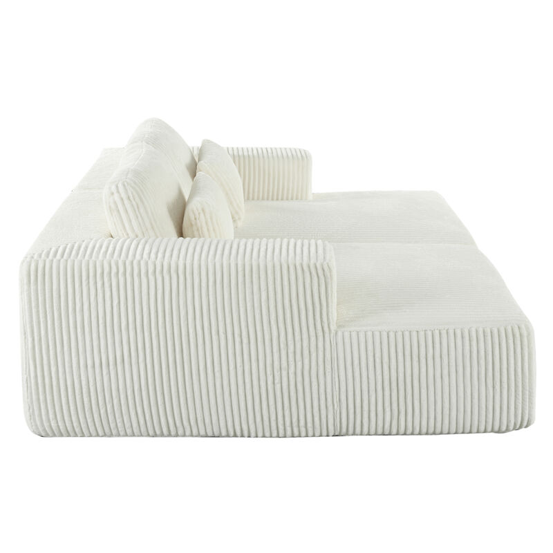 Merax U_Style Corduroy Double Sofa Bed with 2 Pillows