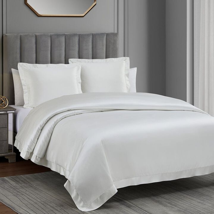 High Shine White King Duvet Cover Set