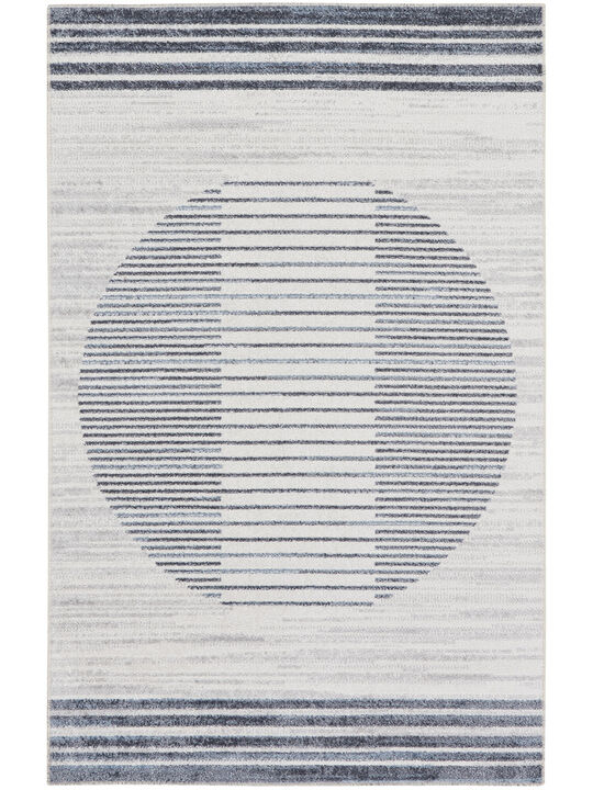Astra Machine Washable ASW05 Ivory/Blue 3'3" x 5' Rug
