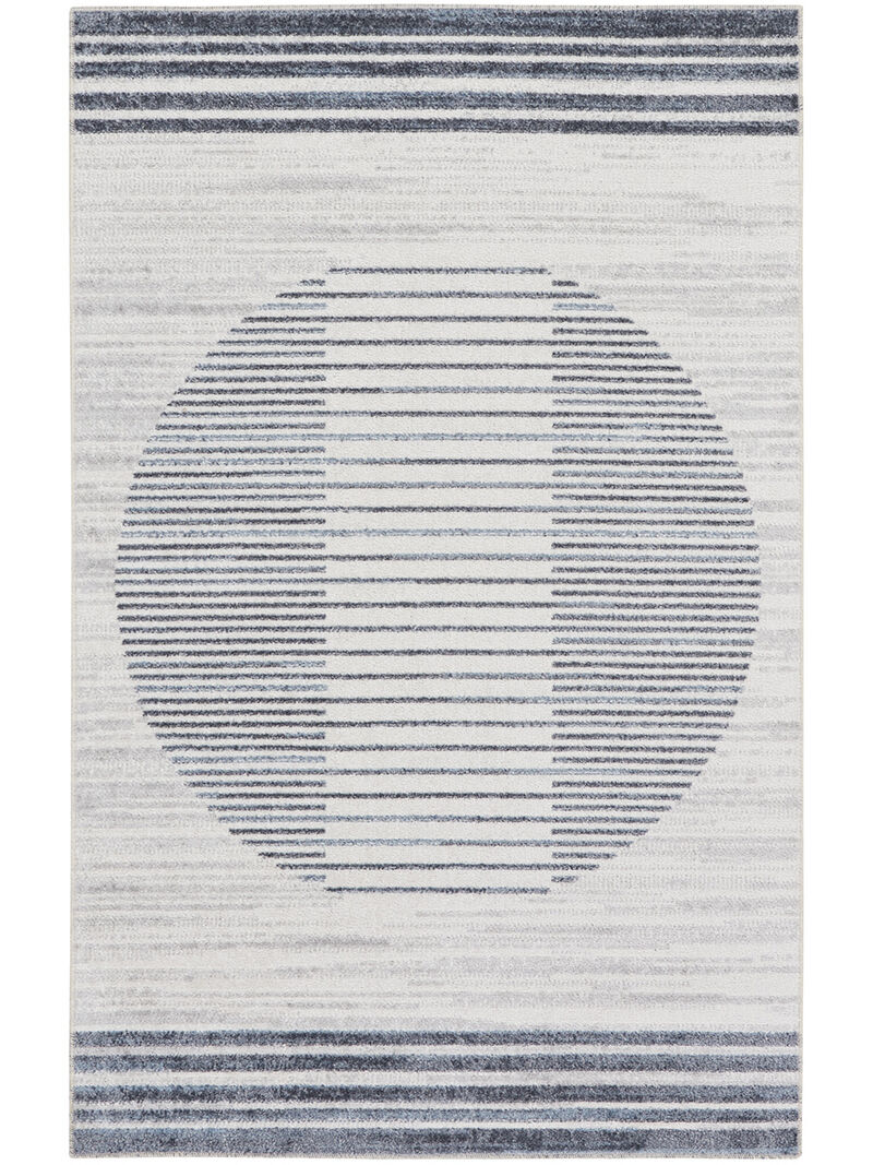 Astra Machine Washable ASW05 Ivory/Blue 3'3" x 5' Rug