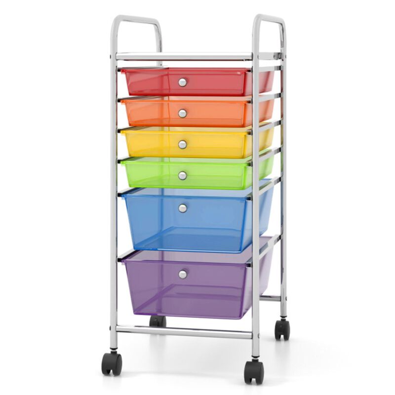 Hivvago Multifunctional 6 Drawers Rolling Storage Cart Organizer