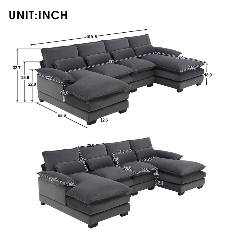 Merax 6-seat Symmetrical Sofa Furniture