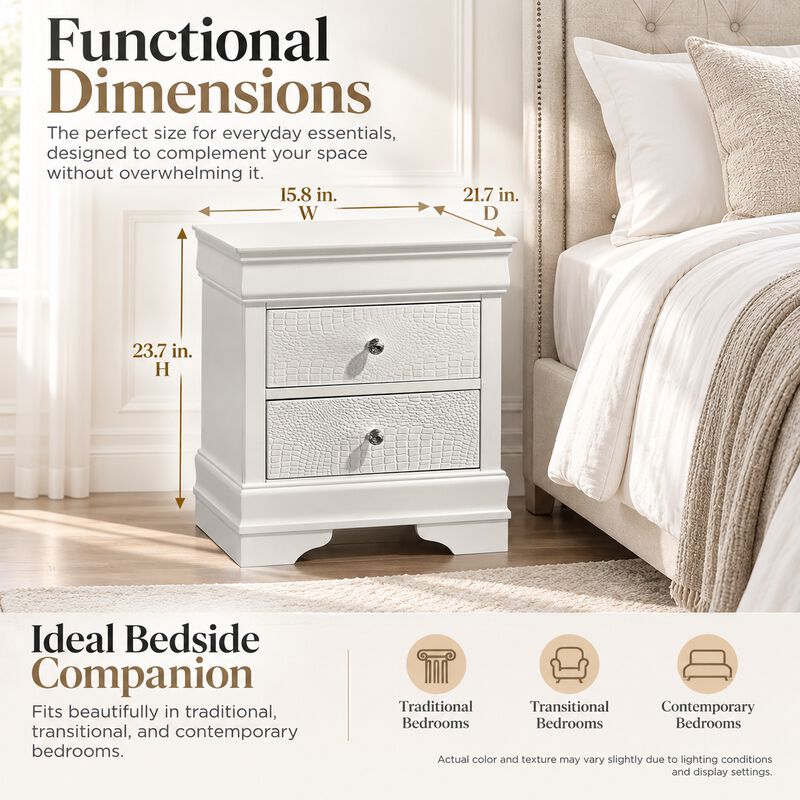 Virestiq Textured 2-Drawer Nightstand image number 5