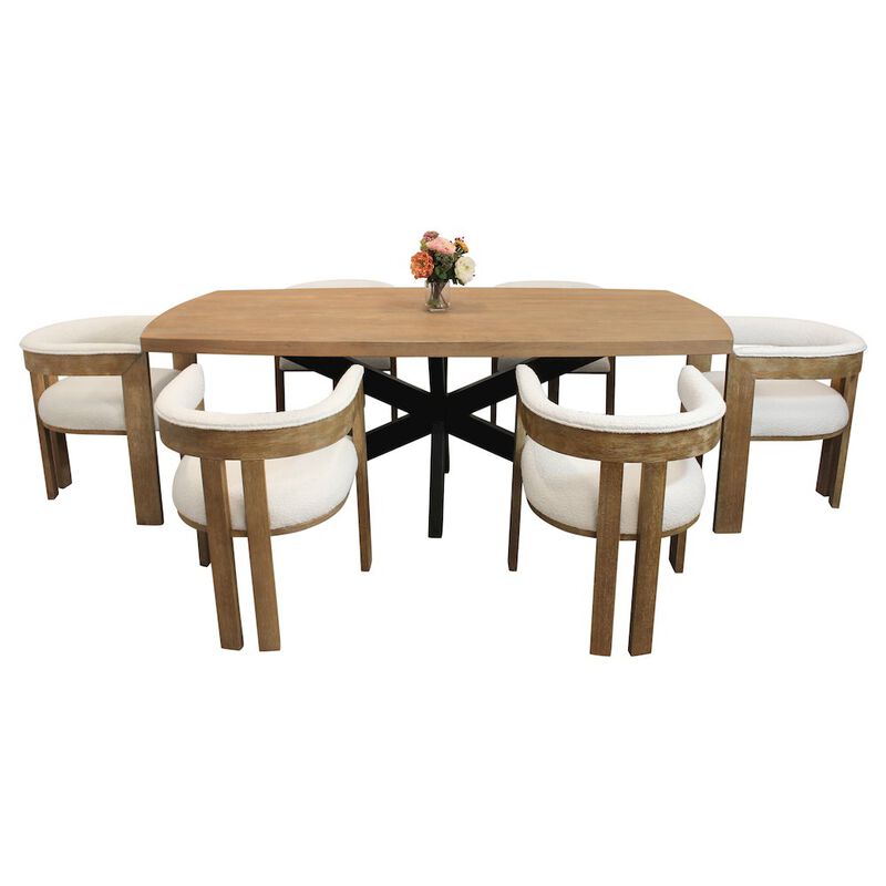 Logan 82 Dining Table with 6 Trish Irovy Chairs