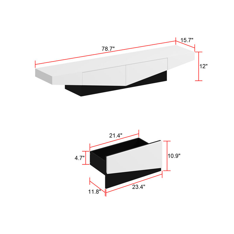 FUFU&GAGA Modern/Contemporary TV Cabinet (Accommodates TVs up to 70-in), White image number 9