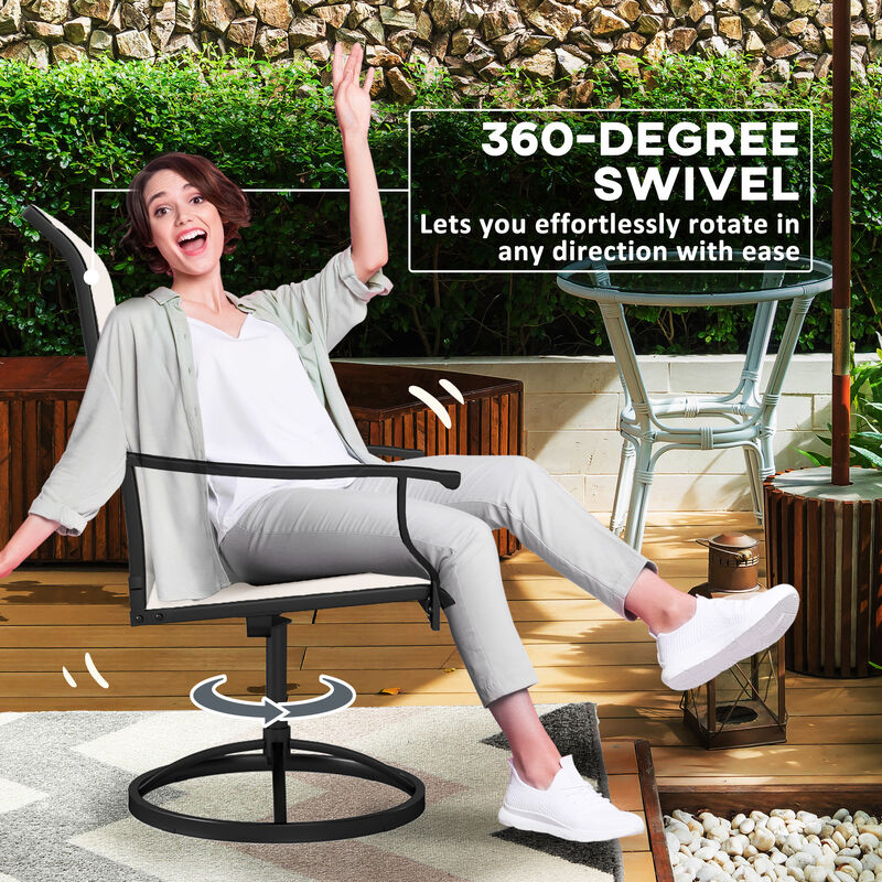 Hivvago 2-Piece Swivel Patio Dining Chair Set image number 3