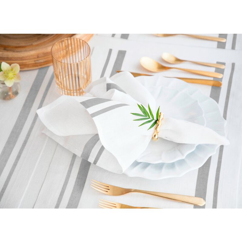 Linen Dinner Napkins - French Stripe