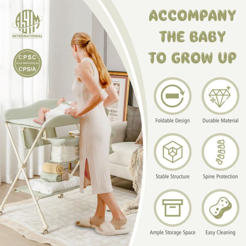 Hivvago Baby Diaper Changing Table with Water Basin Wheel