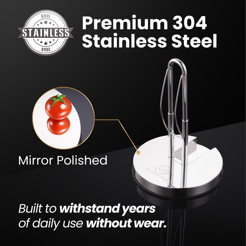 Gourmet Easy Paper Towel Holder Stainless Steel One-Hand Tear Adjustable Space Saving image number 4