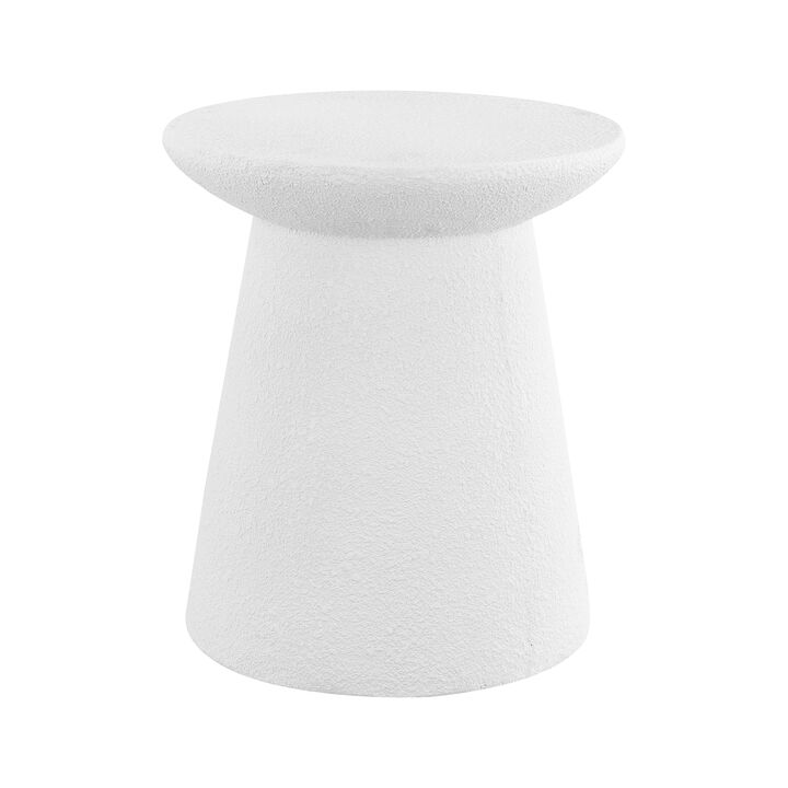 Hollie 18" Minimalist Modern Drum Indoor/Outdoor Accent Table Pedestal, Gray Terrazzo