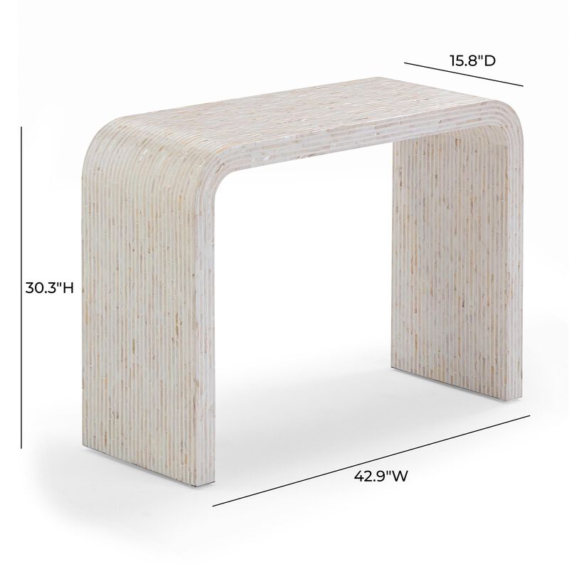 Tov Furniture Opus Cream Capiz Shell Console Table image number 2