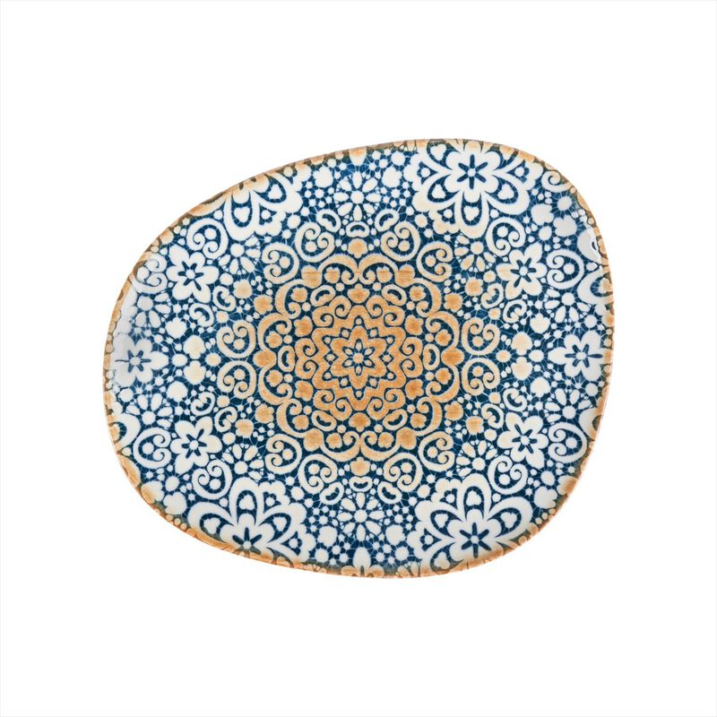 Alhambra 13" x 10.75" Organic Decorated Porcelain Plate
