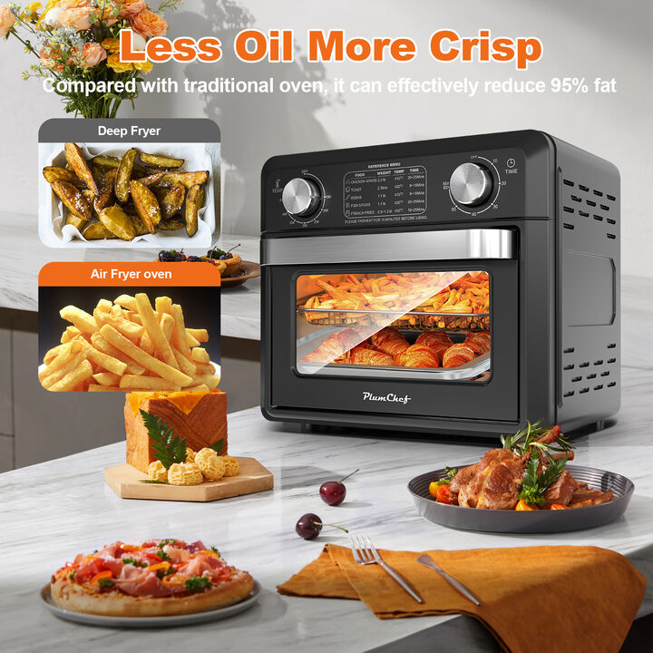 11QT Compact Air Fryer Toaster Oven, Countertop Oven, Warm, Broil, Toast, Bake, Air Fry, Oil-Free