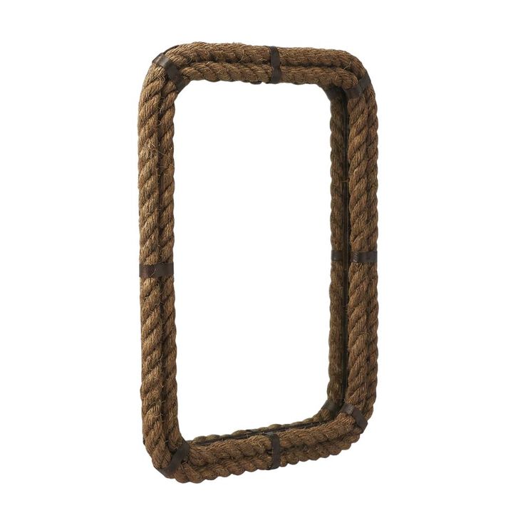 Butler Specialty Darby Rectangular Rope Wall Mirrored, Light Brown