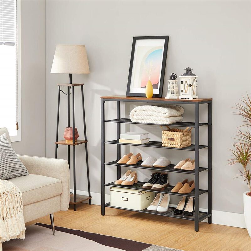 6 Tier Shoe Storage Rack Holds 24&ndash;30 Pairs Space Saving Unit image number 1