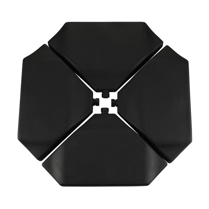 4 Pieces Patio Umbrella Base Plate Set,330lb Black