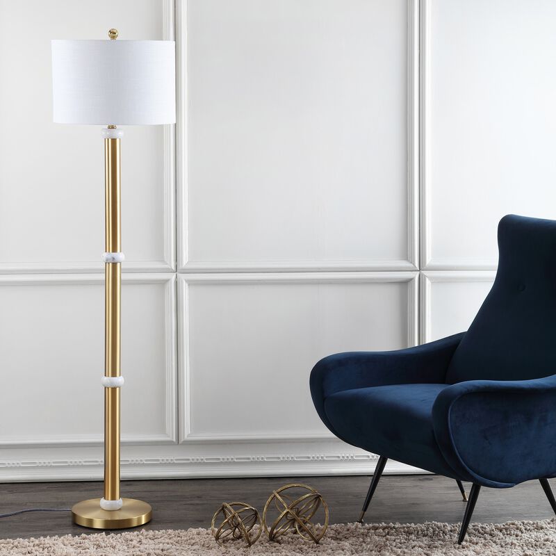 Gregory Metal/Marble LED Floor Lamp