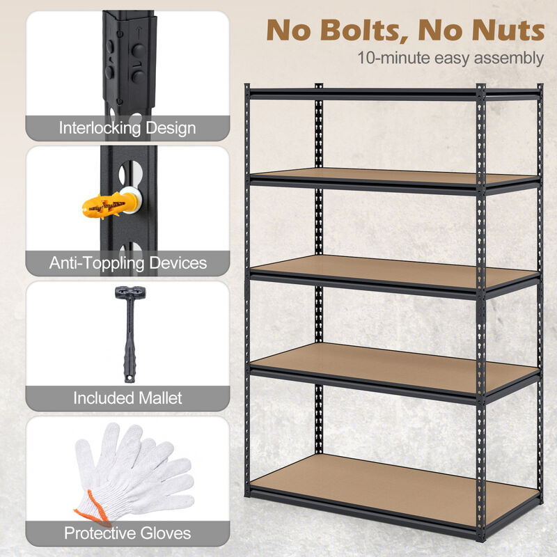 5-Tier Heavy-Duty Adjustable Utility Rack with 2200 LBS Capacity for Garage image number 3