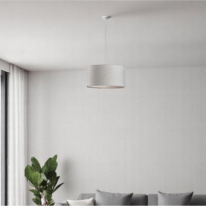 Hivvago White Fabric Sleek Drum Pendant Lamp