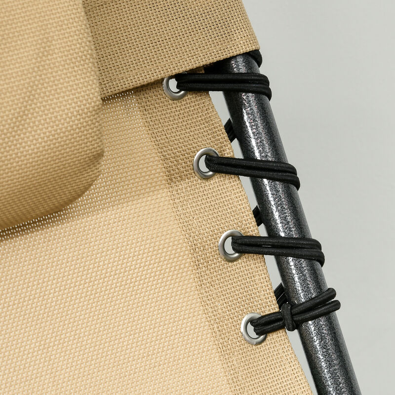 Hivvago Outdoor Reclining Sun Lounger with Headrest and Pocket image number 7