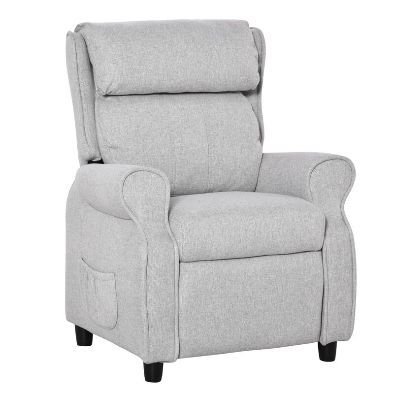 Light Grey Kids' Lounger: Adjustable Recliner with Footrest for Ages 3-5