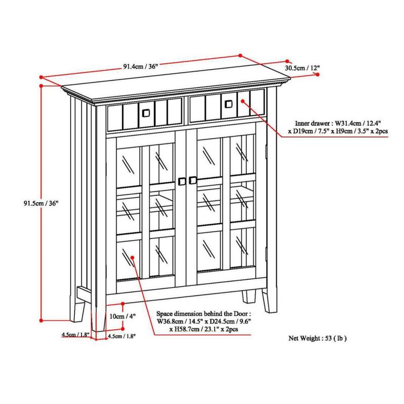 Bibrix Solid Wood Storage Cabinet image number 7