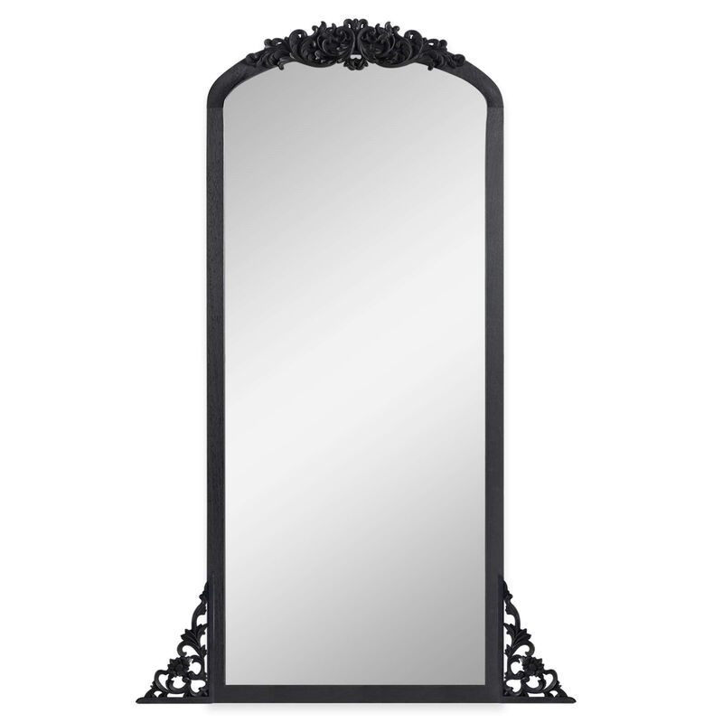 HomeRoots 67" Black Solid Wood Framed Full Length Mirror image number 0