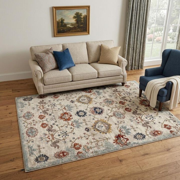 HomeRoots Oriental Power Loom Area Rug