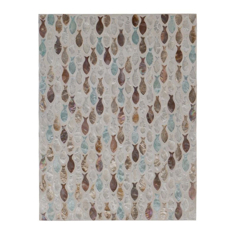 Linon Priscille Capiz Fish Mosaic Accent C Table