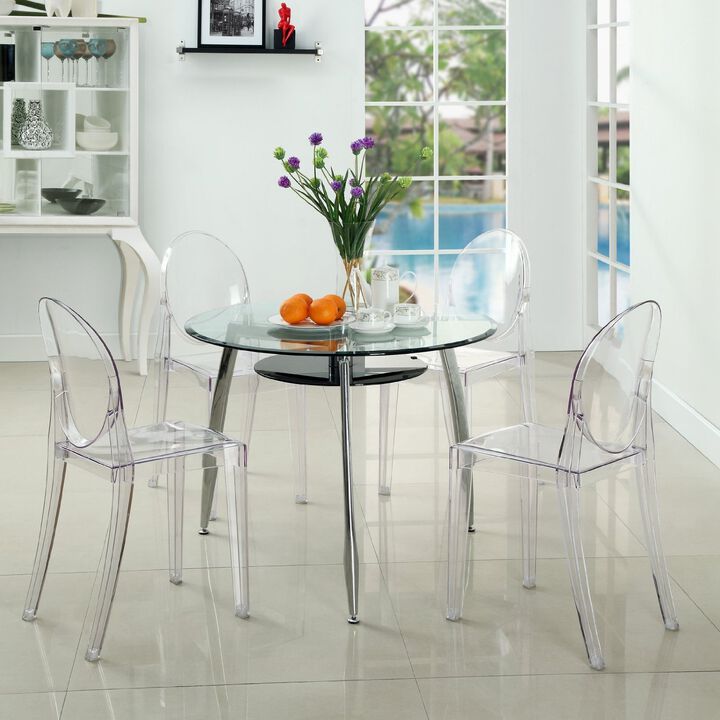 Hivvago Stackable Clear Acrylic Dining Chair for Indoor or Outdoor Use