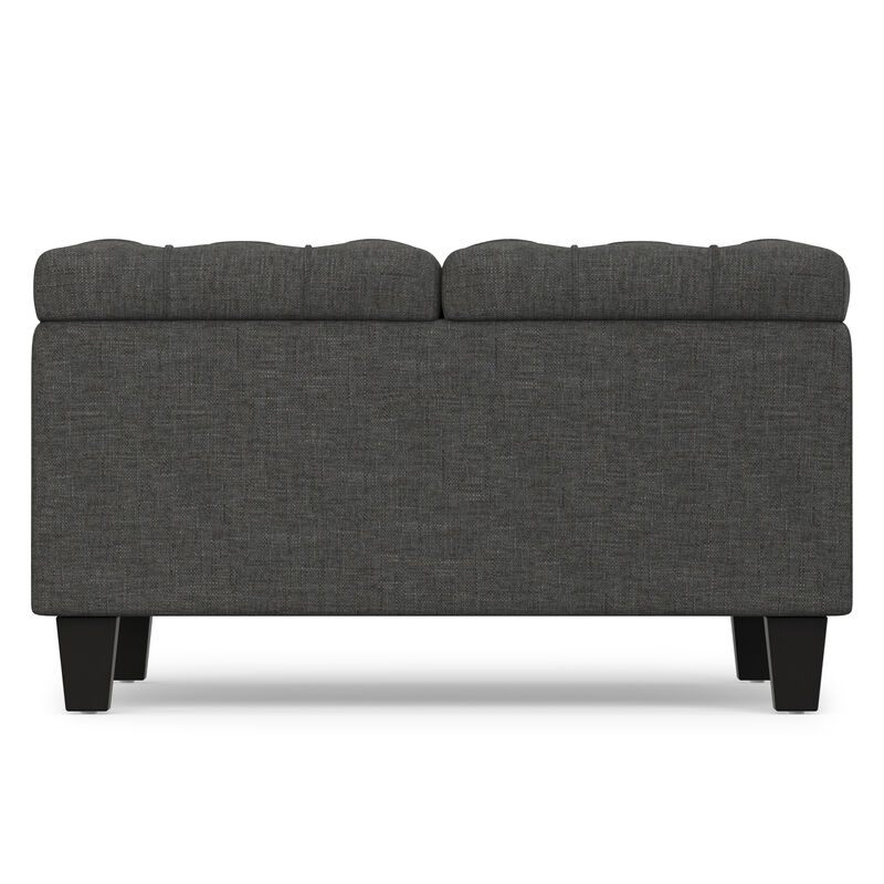 Harrison 30 inch Wide Transitional Square Small Coffee Table Storage Ottoman in Slate Grey , Assembled image number 2