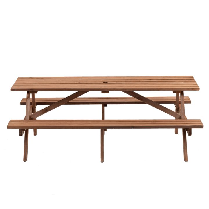 Kofrif 8‑Person Solid Fir Wood Picnic Table