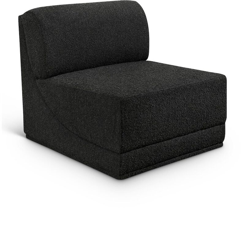 Meridian Furniture Ollie Black Boucle Fabric Armless