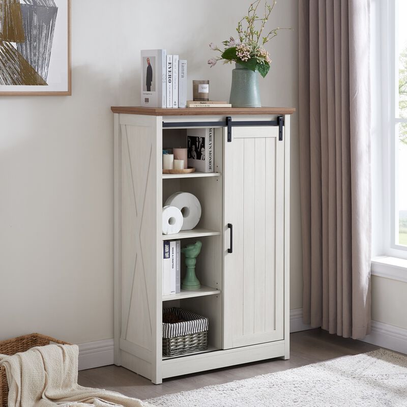 47.64 in. H Accent Cabinet with 5 Drawers and 4 Shelves