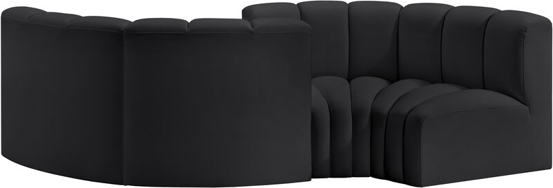 Meridian Furniture Arc Black Vegan Leather Modular Sofa image number 2