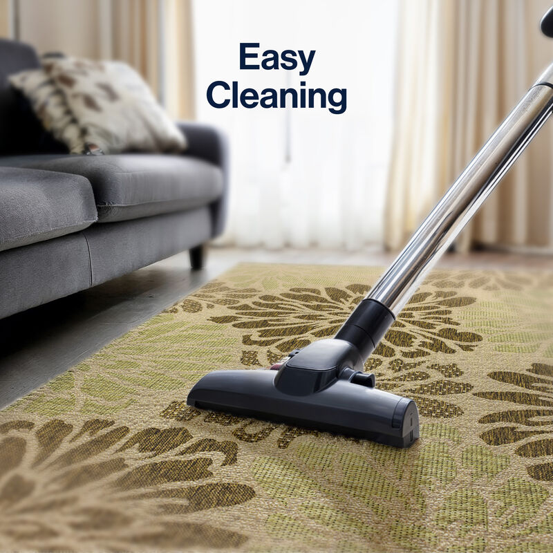 Zinnia Modern Floral Textured Weave Square Indoor/Outdoor Area Rug