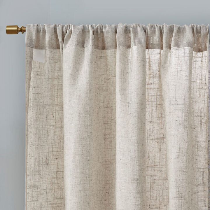 Gracie Mills Eulalie Light Filtering Linen Blend Lightweight Curtain Panel Pair