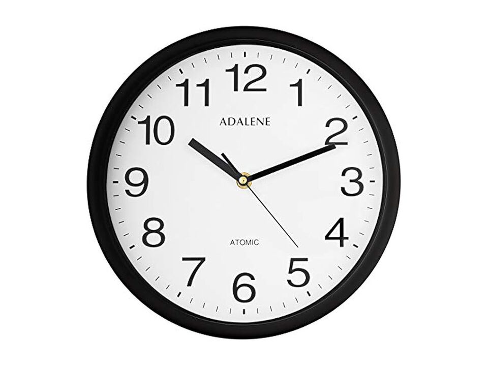 Atomic Display Vintage Black Wall Clock 10 Inch Battery Operated Kitchen Decor