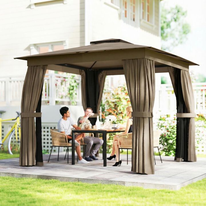 Hivvago 10x10 Outdoor Patio Gazebo with Curtains