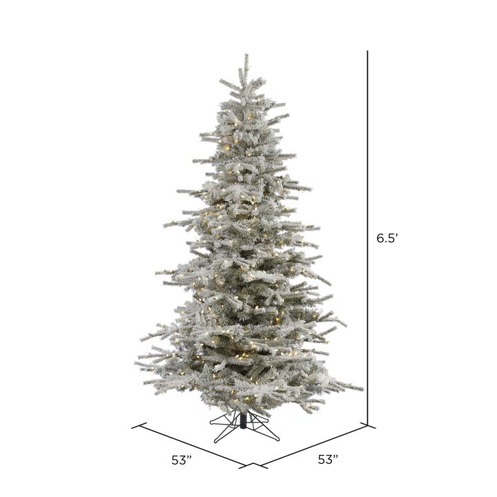 Flocked Sierra Artificial Christmas Tree, LED