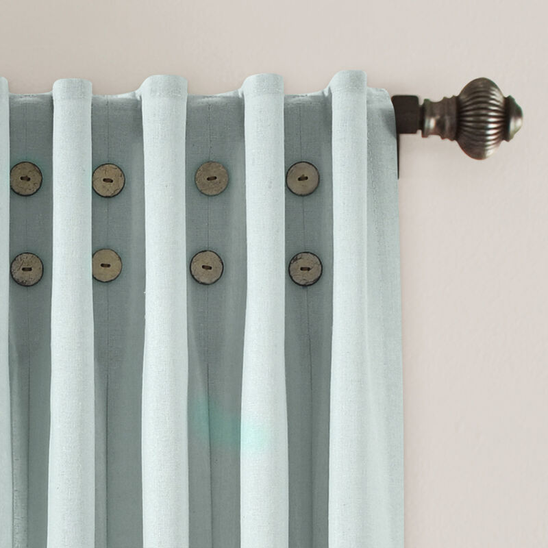Linen Button Pinched Pleat Window Curtain Panel image number 2