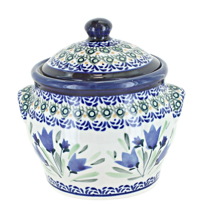 Blue Rose Polish Pottery Blue Tulip Small Canister