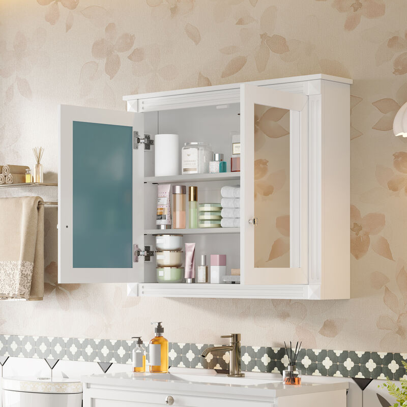ELEMENT ACE Stylish Wall-Mounted Mirror Cabinet with Adjustable Shelves image number 3